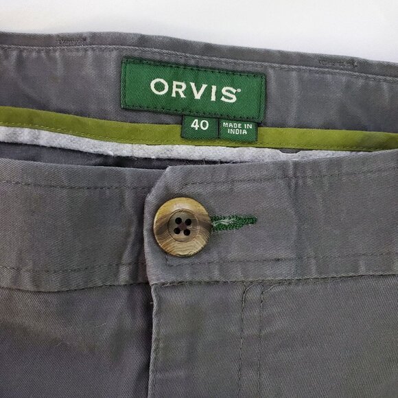 Orvis Shorts Mens 40 Chino Flat Front Casual Hiking Outdoor Beach Active - Picture 3 of 9